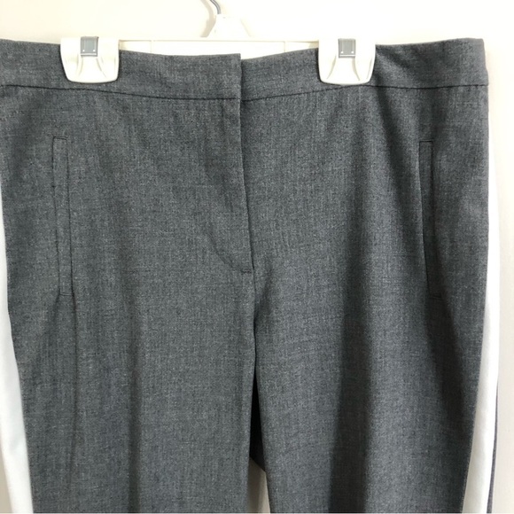 ZARA Gray pants. White stripe cropped Gray Ankle trousers, Size Large. Stretch - Picture 12 of 14